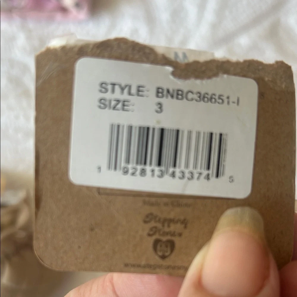 BearPaw Quilted Beige Baby Booties